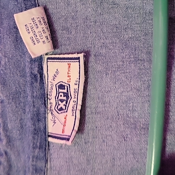 vintage flower collar denim button down - Picture 2 of 5